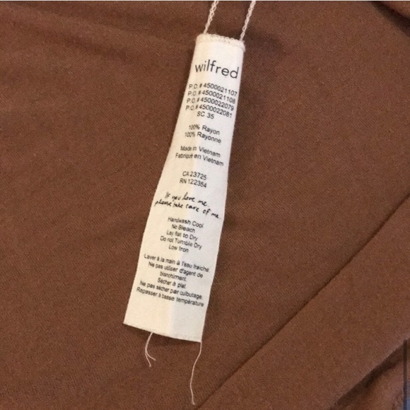 Wilfred Wrap Dress Short Sleeve Brown Size Medium - Picture 10 of 12